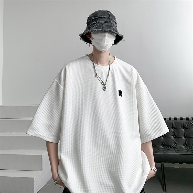8XL-M重磅！特大码T潮牌上衣男中性华夫格短袖T恤DX304P25控39,男装T恤,电商D206-1