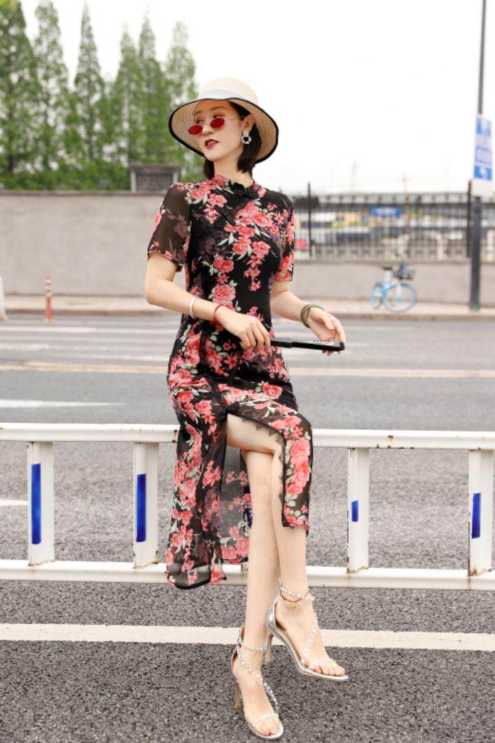 仿真丝旗袍气质裙，女装婚纱/旗袍/礼服，澳洛菲