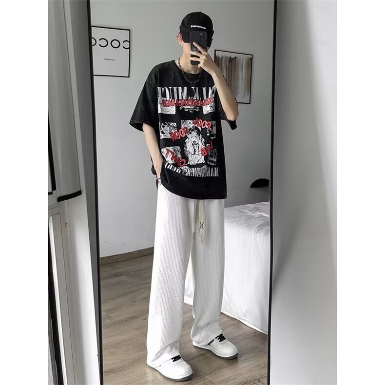 男春夏新款青少年时尚提花冰丝裤休闲裤P45,男装休闲裤,星座1116-2