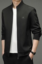 2023新款男装夹克春季中年男士立领纯色商务休闲爸爸春装宽松外套，男装夹克，电商B212（原钱塘6029）