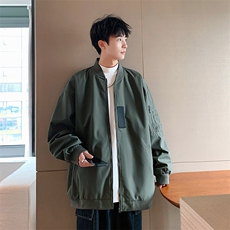 JK751P68港风二开宽松棒球服夹克百搭落肩简约上衣外套，男装夹克，星座1204-3