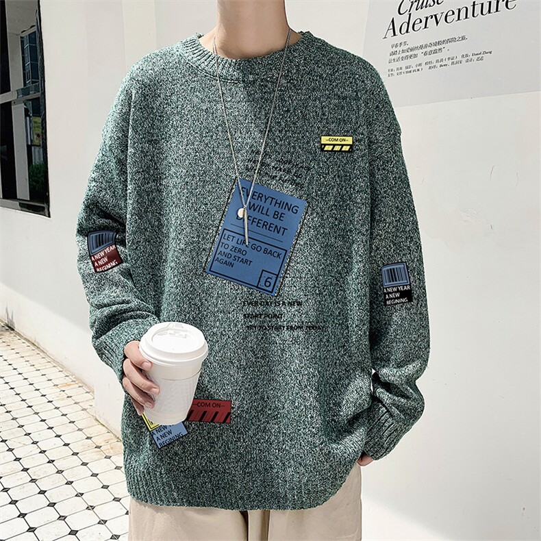 ！2023秋冬高品质男士圆领毛衣大码潮牌针织衫M215P50控68,男装针织衫/毛衣,电商B220