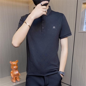 PL054-P45短袖t恤男夏季新款翻领POLO衫个性潮牌韩版休闲上衣图片