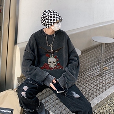 22新款秋复古美式水洗做旧宽松男女中性卫衣301B-JB7901-P58，男装卫衣，星座301B