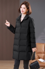 90绒白鸭绒羽绒服2024冬季新款气质中长款外套，女装羽绒服，希欧阁