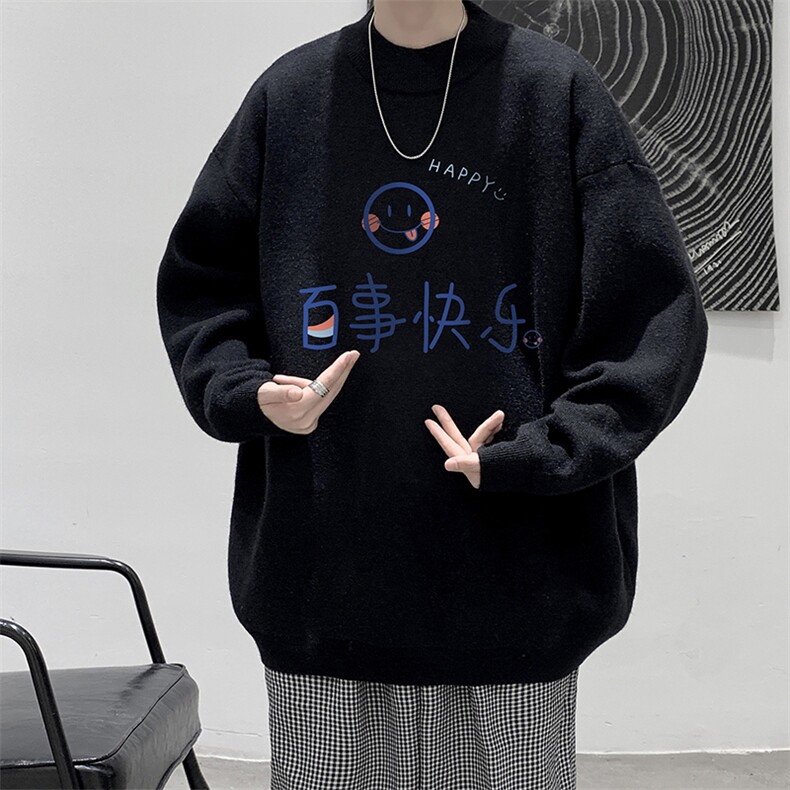 控68半高领毛衣男士大码针织衫男毛线衣男M18183-P45加绒款-P65,男装针织衫/毛衣,电商A040