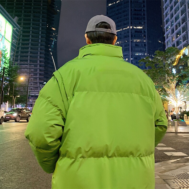 港风潮牌新款可拆卸袖子立领棉服潮流保暖棉衣M087-P105控159,男装棉衣,星座717