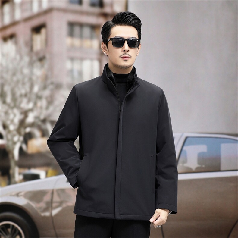 高端脱卸水貂内胆中年水貂派克服大衣冬男中老年水貂领派克服外套,男装羽绒服,钱塘723