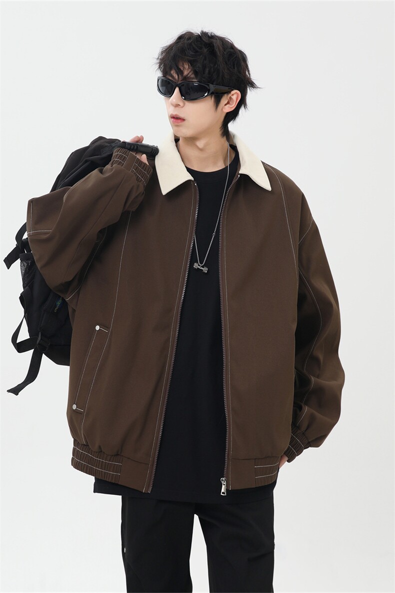 秋季休闲痞帅工装翻领夹克潮流外套得物二开XZ301b-2-JK2585P78,男装夹克,星座301B-2（原A443-1）