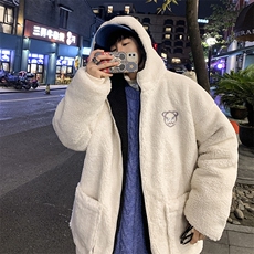 恶魔印花青少年加厚加绒宽松连帽羊羔毛棉衣外套MY777-P125，男装棉衣，电商B289