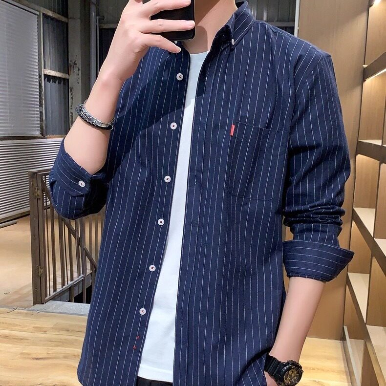 男装商务休闲条纹衬衫男士长袖韩版潮流衬衣男人百搭寸衫CS9521,男装衬衫,星座516A
