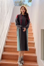 小众设计不撞款卫衣连衣裙女春秋2025新款超好看休闲运动宽松长裙，女装连衣裙，2C088
