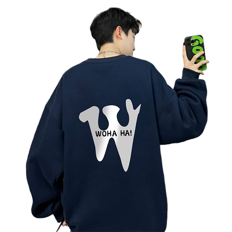 ！圆领卫衣港风长袖T恤男外套男WY126-P28,男装卫衣,电商B367