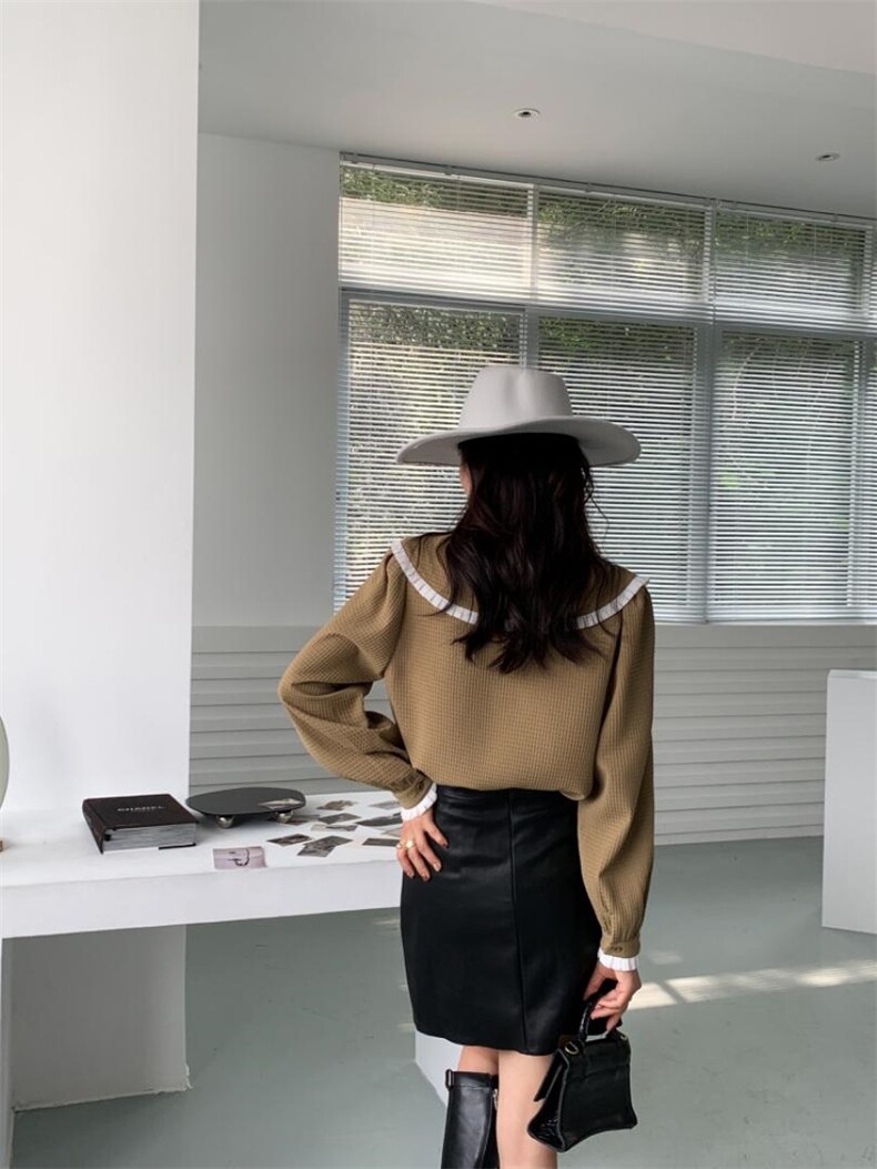 娃娃领小衫，其它，精典蓝月