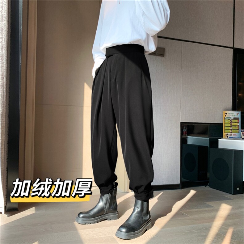 纯色2022春季新款小西裤哈伦裤M-3XL韩版  K1987-常规P38 加绒P42图片