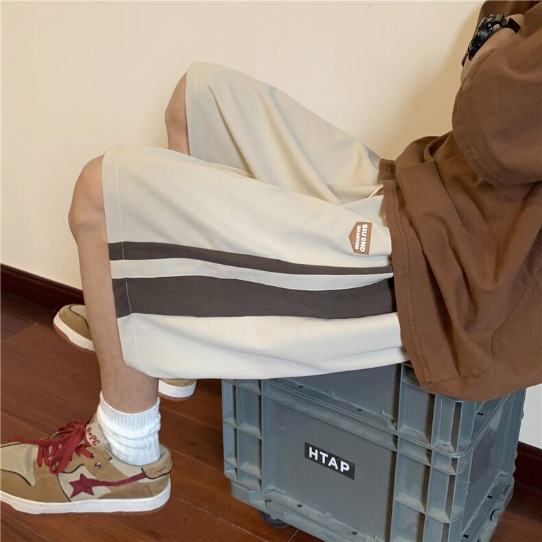 2026春夏新款撞色贴标速干短裤XZ604-DK200-P35控48,男装牛仔裤,星座604