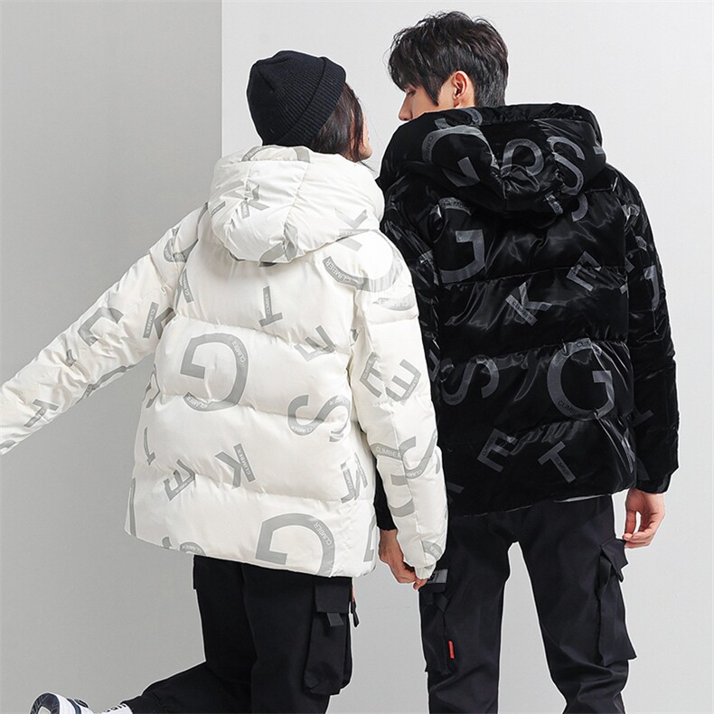 现货潮牌连帽鲨鱼皮学生情侣宽松高品质羽绒服轻薄外套面包服,男装羽绒服,星座301D-5(原星座1415）