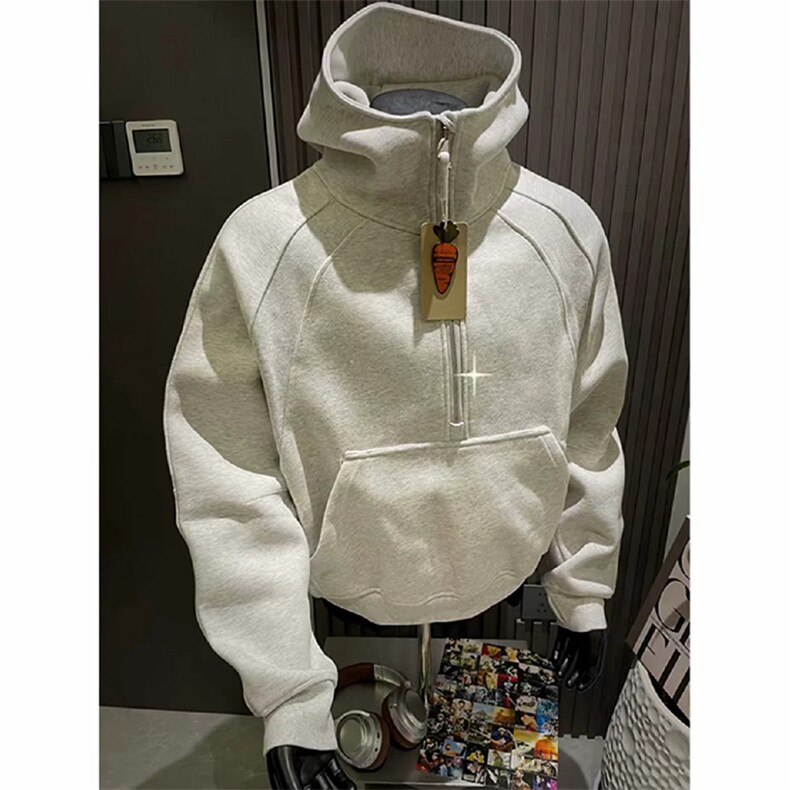 港风日系复古纯色套头连帽卫衣男时尚潮流XZ213-W90947-P75控108,男装卫衣,星座213