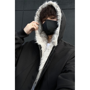 座山雕现货 韩式高级感超大毛领宽松加厚棉服男M6809-TP98不图片