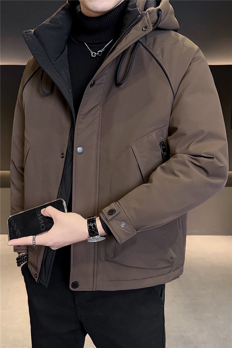 M-4XLB3533725P235咖啡连帽羽绒男士冲锋衣【308】,男装夹克,电商B353