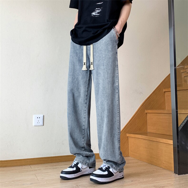 直筒牛仔裤男款夏季薄款宽松休闲2024新款高街长裤K828-特批-37,男装牛仔裤,星座718-1
