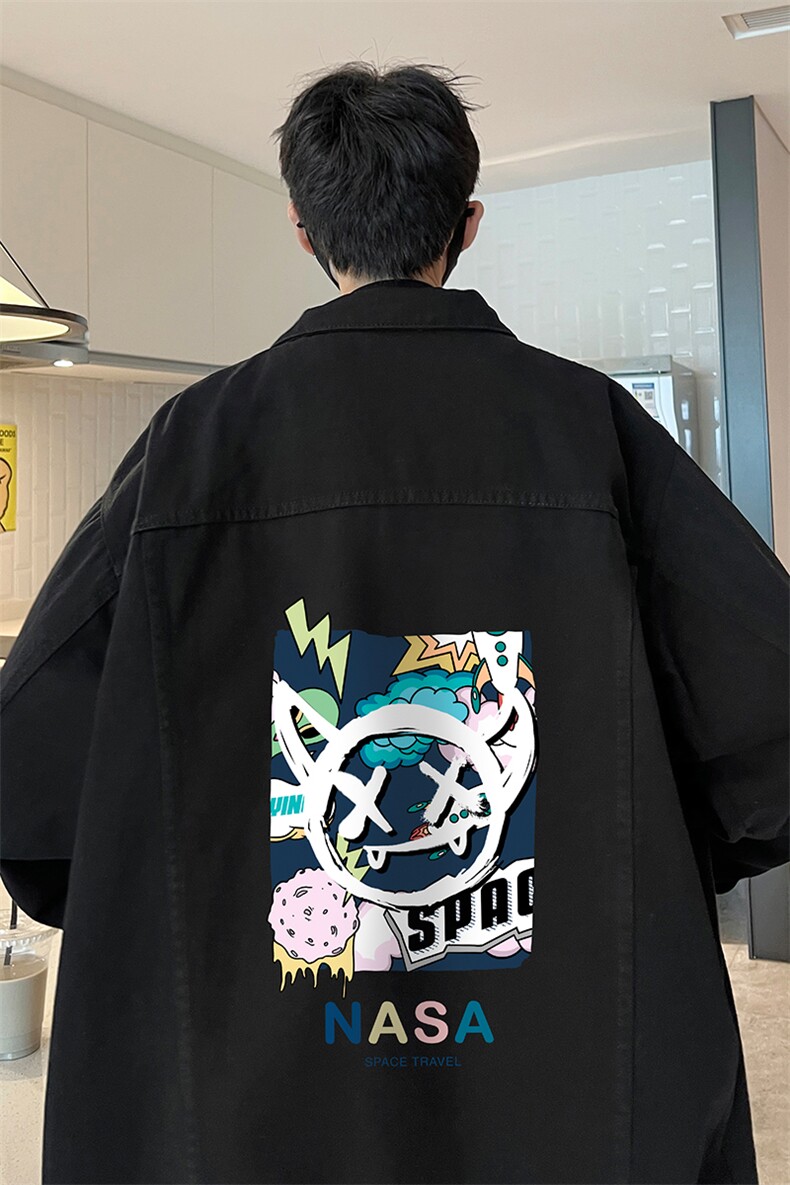 牛仔夹克男大码牛仔外套男茄克NJ77275-P60加绒款-P75,男装夹克,电商A040