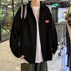 原宿风ins长袖简约男生宽松秋季港风衬衣日系休闲百搭W1307-P32，男装衬衫，星座512-2