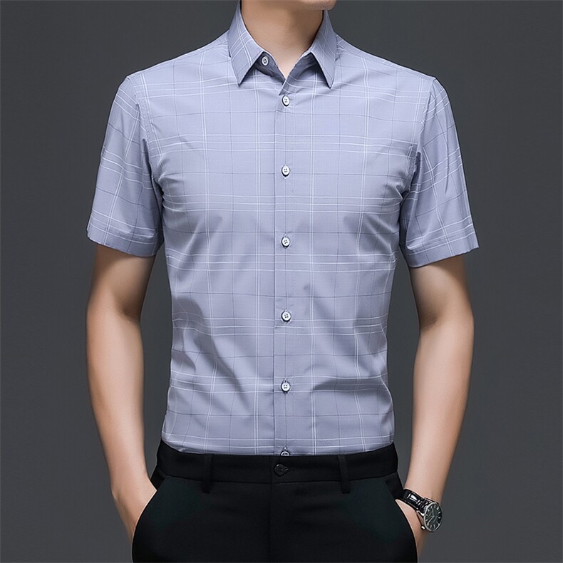 AD22106钱塘2020-3夏季男士短袖格子短袖衬衫P60图片