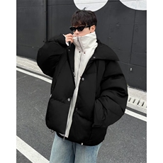 冬季2024新款美式双层领假两件棉服外套男士加厚宽松棉衣M9094，男装棉衣，星座506