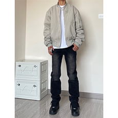 B221美式ins高街小众百搭泥黄色小脚牛仔裤LK23009-P55控78，男装牛仔裤，电商B221