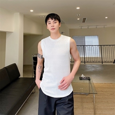2025新款夏季纯色背心男潮牌背心痞帅马甲A345-261-P55，男装背心/马甲，电商A345