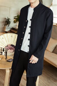 风大码衬衣男士休闲长款衬衫男装唐装复古外套潮CS503-P65,男装衬衫,钱塘788(原4013)