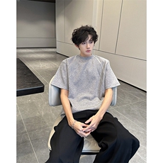 t恤男款夏季短袖cleanfit美式复古百搭上衣服T0581-P35，男装T恤，星座308B-1
