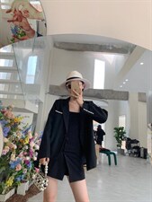 口袋珍珠西装，女装西装，HE