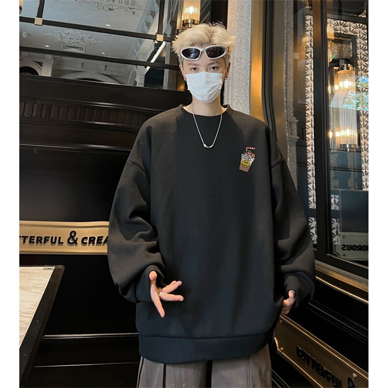 华夫格！华夫格上衣男圆领华夫格卫衣男大码长袖t恤男HY251-特P23,男装T恤,电商B367