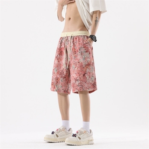 短裤男夏季美式复古拼接五分裤潮牌宽松大码XZ102B-1DK2587P25图片