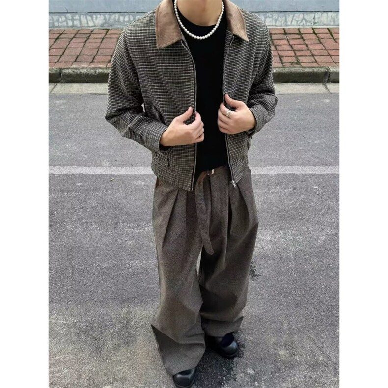 2025春秋直筒阔腿裤西裤男女高腰宽松显瘦小个子垂感阔腿拖地裤子,男装西裤,星座506A