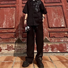 男新款青少年休闲新中式刺绣西裤KK84P38，男装西裤，星座1116-2