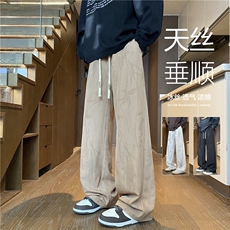 抖音品质夏季新款新中式冰丝宽松休闲裤B315-K25688-特p30控58，男装休闲裤，电商B315