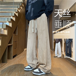 抖音品质夏季新款新中式冰丝宽松休闲裤B315-K25688-特p30控58图片