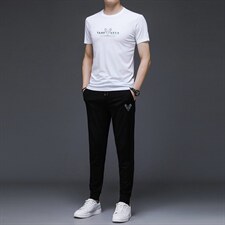 2023年夏款潮流休闲时尚男士运动短袖套装P135，男装休闲套装，电商D223-1