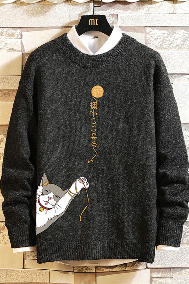 M19013-P45加绒款-P65加厚加绒毛衣男大码毛线衣男针织衫砖墙,男装针织衫/毛衣,电商A040A