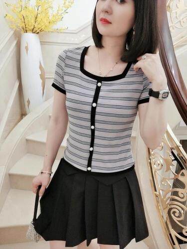 小香风棉T，女装，赫琳娜