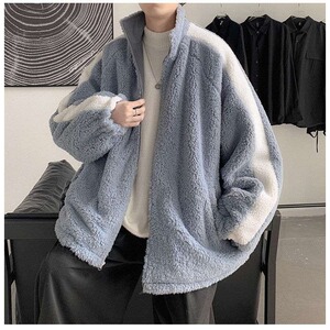 两面穿羊羔毛外套男冬季棉衣加绒加厚棉服潮MG37-P80图片