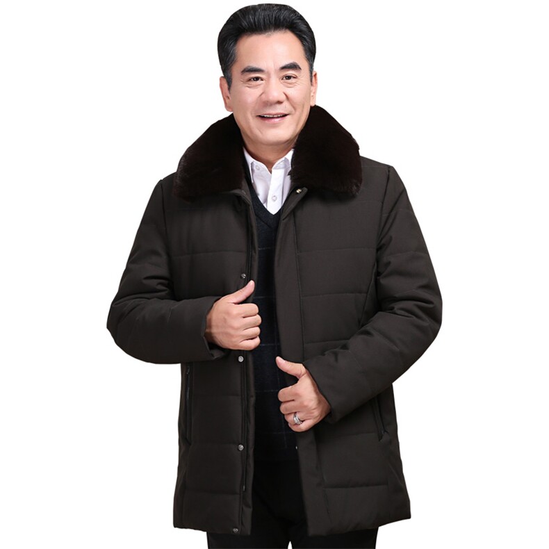 大款长年有货！！爸爸棉袄外套中长款加绒加厚棉衣男图片