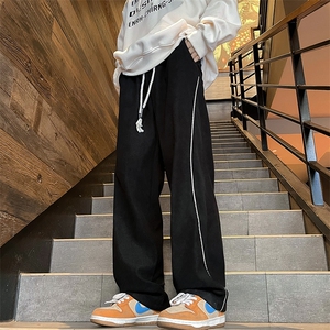 美式复古垂坠感运动卫裤男春季高街vibe潮牌宽松直筒裤 K7572-P38图片