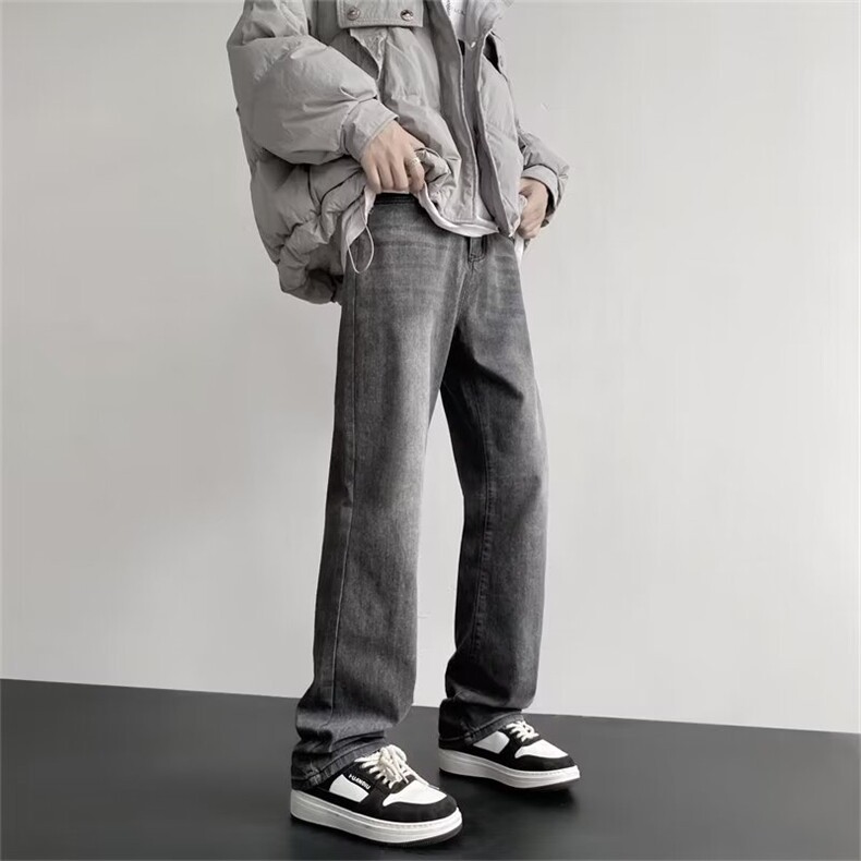 美式牛仔裤男韩版潮流直筒裤子帅2024春季新款ins长裤RK1447-P55,男装牛仔裤,星座412-3