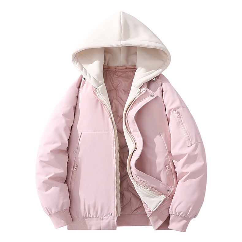 新款青少年学生棉袄假两件加绒加厚棉衣秋冬保暖棉服情侣YY2588图片