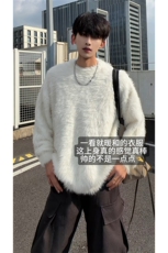 软糯触感文艺风时尚百搭上衣慵懒舒适感潮搭毛绒毛衣HY609TP60，男装针织衫/毛衣，电商A102B