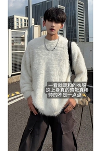 软糯触感文艺风时尚百搭上衣慵懒舒适感潮搭毛绒毛衣HY609TP60图片